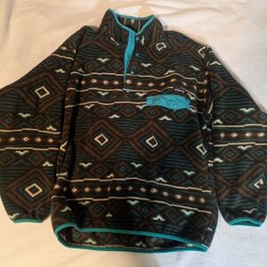 Rare Vtg Patagonia Synchilla Tribal/Aztec Sz L Snap T Fleece Xlnt Condition